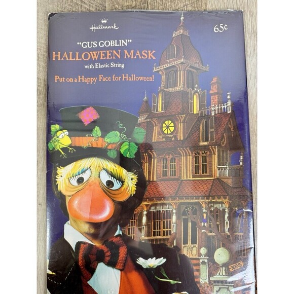 Vintage Hallmark Halloween Paper Face Mask ‘Gus Goblin’ Clown Hobo USA Made - Picture 2 of 7